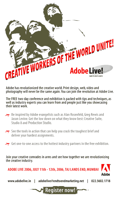 Adobe Live, July 11 and 12, Mumbai, Free Registration