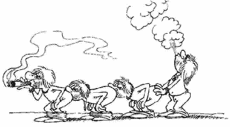 A one frame funny showing a guy inhaling a cigarette, another sucking out the smoke out of his ass, followed by another and the last one exhaling it out...when cigarettes get expensive